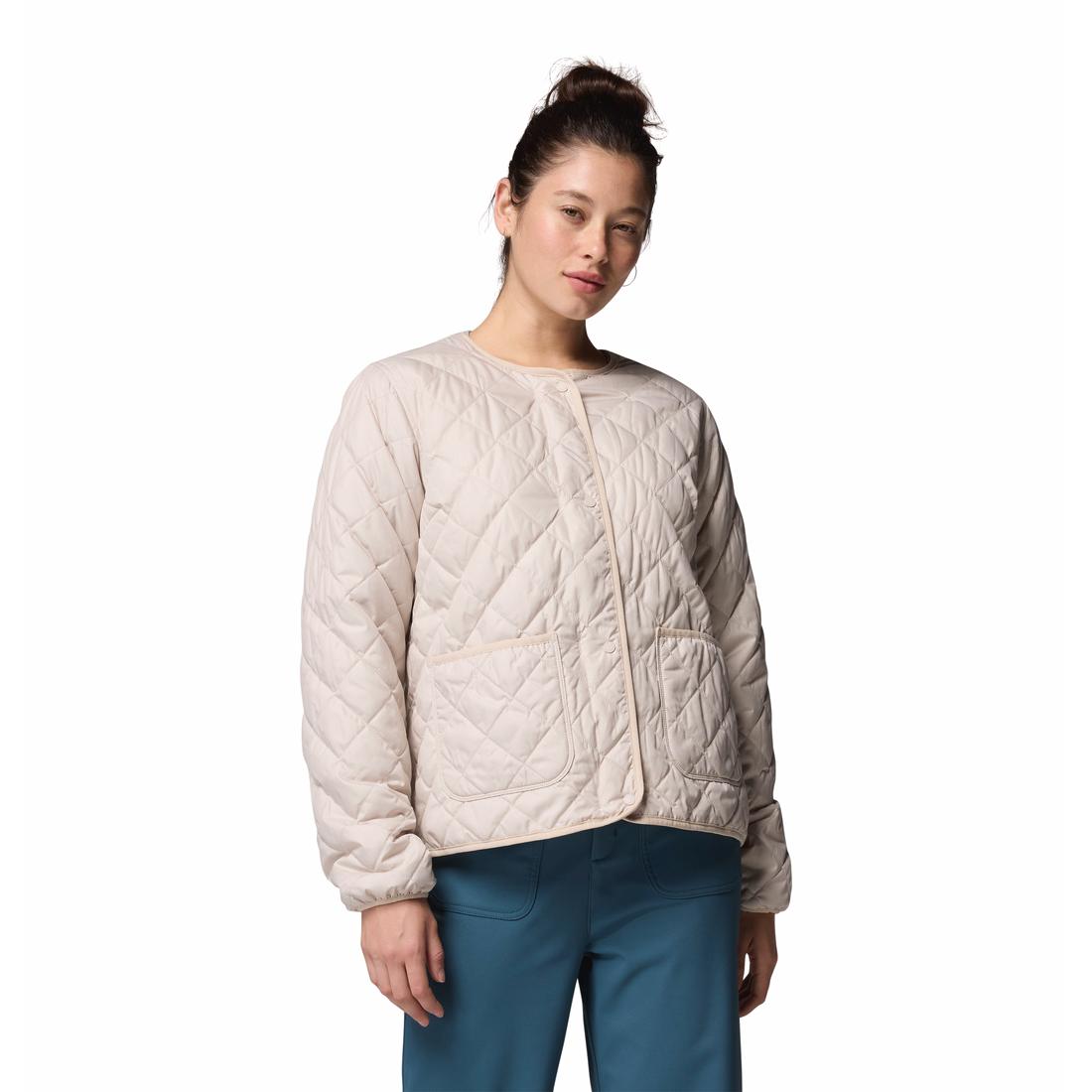 ג'קט פליס לנשים Copper Crest Collarless Jacket ג'קט פליס לנשים Copper Crest Collarless Jacket